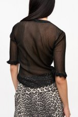 画像5: GANNI ガニー Black Sheer Jacquard Top (5)