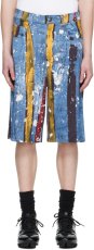 画像1: Charles Jeffrey LOVERBOY   Silky 'Denim'  ショートパンツ (1)