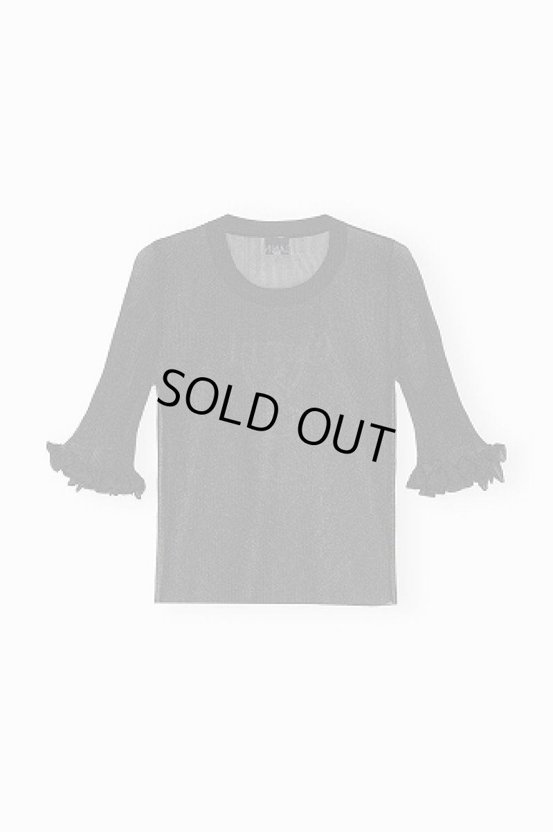 画像2: GANNI ガニー Black Sheer Jacquard Top (2)