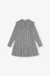 画像1: GANNI ガニー Black and White Stripe Mini Shirt Dress ドレス (1)