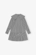 画像2: GANNI ガニー Black and White Stripe Mini Shirt Dress ドレス (2)