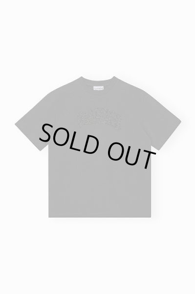 画像1: GANNI ガニー Black Heavy Cotton Drop Shoulder T-shirt Tシャツ (1)
