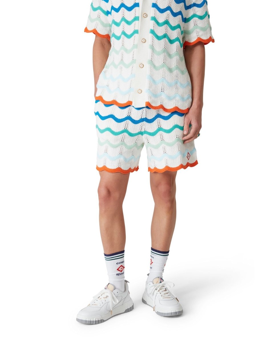 画像2: CASABLANCA Gradient Wave Crochet Shorts (2)