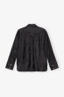 画像2: GANNI ガニー Black Satin Jacquard Tie String Shirt (2)