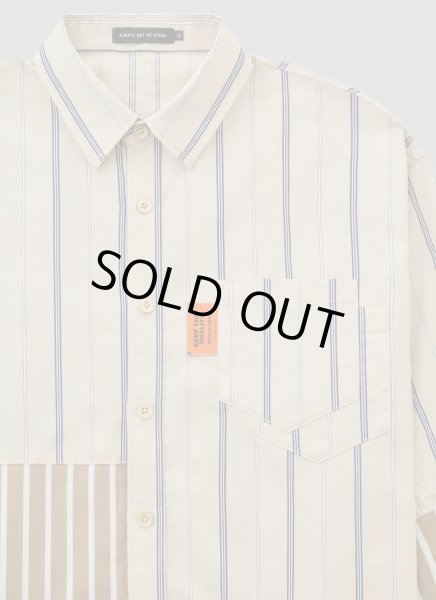 画像3: ALWAYS OUT OF STOCK　CRAZY STRIPE L/S SHIRT-BEIGE (3)