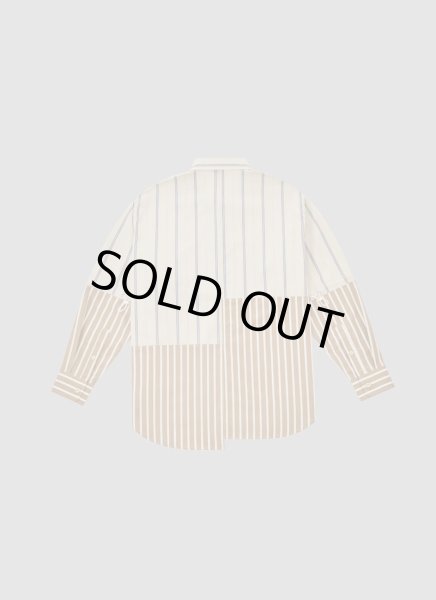 画像2: ALWAYS OUT OF STOCK　CRAZY STRIPE L/S SHIRT-BEIGE (2)
