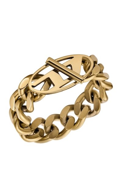 画像1: DIESEL dx1568710 Gold-Tone Stainless Steel Soft Chain Ring (1)