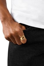 画像3: DIESEL dx1569710 Gold-Tone Stainless Steel Band Ring (3)