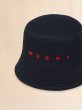画像3: MARNI ブラック 刺しゅうロゴ入り オーガニックギャバジン製バケットハット (3)