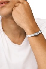 画像3: DIESEL dx1518040 Silver Leather Stackable Bracelet (3)