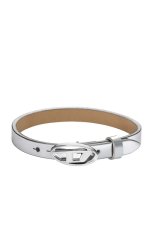 画像1: DIESEL dx1518040 Silver Leather Stackable Bracelet (1)