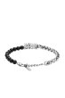 画像2: DIESEL dx1541040 jewel Black Agate Beaded Chain Bracelet (2)