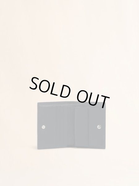 画像3: MARNI ブラック レザー製 二つ折りウォレット、マルニメンディング刺繍入り (3)