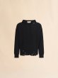 画像1: MARNI ブラック ディシェベルド調コットンフーディー、マルニシンボル刺繍入り (1)