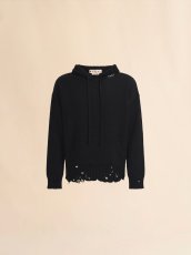 画像1: MARNI ブラック ディシェベルド調コットンフーディー、マルニシンボル刺繍入り (1)