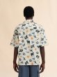 画像3: MARNI ブルー ポプリン製ボウリングシャツ オオカミ、カラス、ハトのプリント (3)