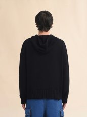 画像3: MARNI ブラック ディシェベルド調コットンフーディー、マルニシンボル刺繍入り (3)