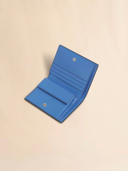 画像4: MARNI ブラウン レザー製 二つ折りウォレット、マルニメンディング刺繍入り (4)