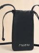 画像3: MARNI ブラック レザー製ドローストリング付きスマホホルダー、マルニメンディング入り (3)