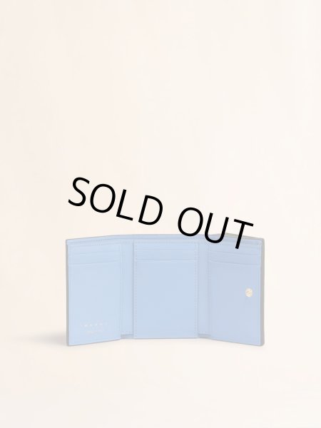 画像4: MARNI ブラウン ディープグリーン ブルー サフィアーノレザー製三つ折りウォレット (4)