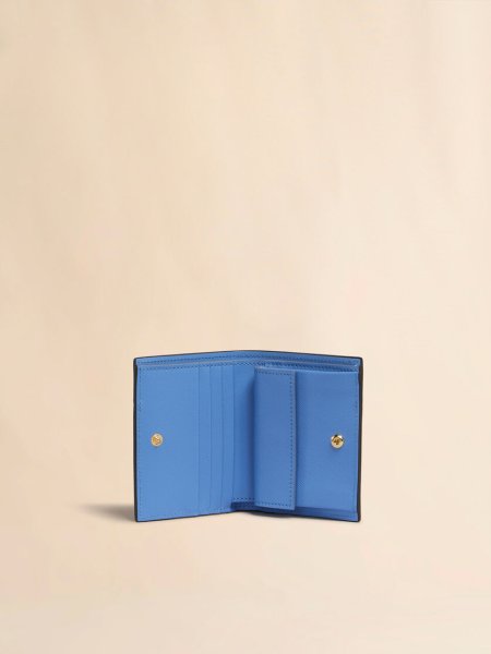 画像4: MARNI バーガンディ ディープグリーン ブルー サフィアーノレザー製二つ折りウォレット (4)