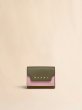 画像1: MARNI ディープグリーン ピンク マスタード サフィアーノレザー製三つ折りウォレット (1)