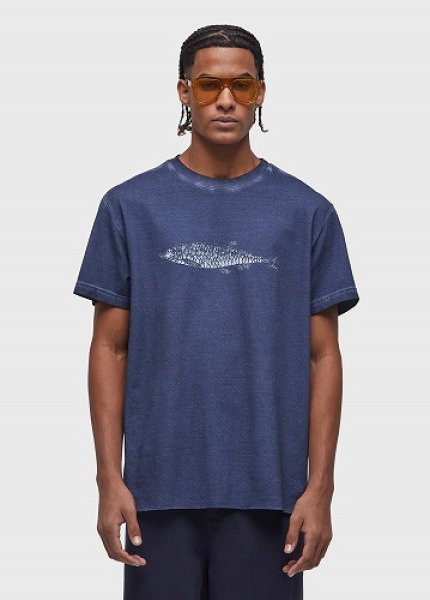 画像1: OSKLEN MEN'S Double Face Watercolor Fish T-shirt (1)