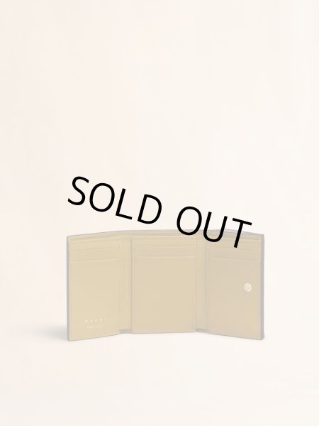 画像4: MARNI ディープグリーン ピンク マスタード サフィアーノレザー製三つ折りウォレット (4)