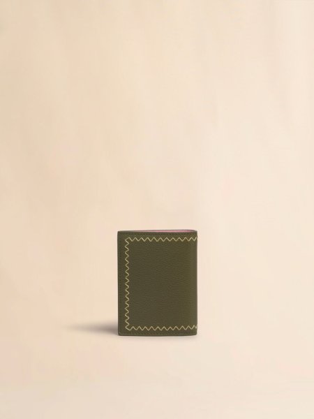 画像2: MARNI ディープグリーン 二つ折りウォレット、マルニシンボル刺繍入り (2)