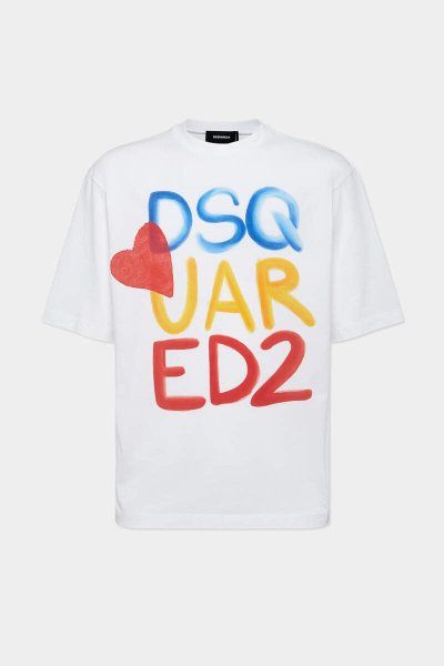 画像1: DSQUARED2 Summer Lovers Loose Fit Colourful Logo T-Shirt (1)