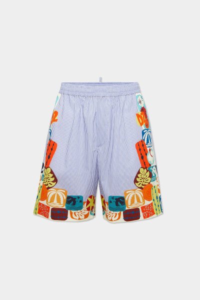 画像1: DSQUARED2 Summer Lovers Elastic Pinstripe Boxer Shorts (1)