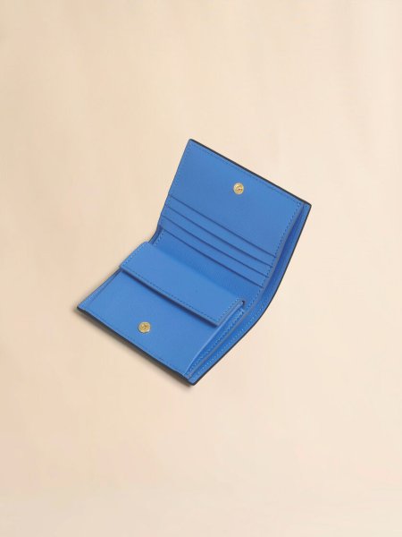 画像5: MARNI バーガンディ ディープグリーン ブルー サフィアーノレザー製二つ折りウォレット (5)