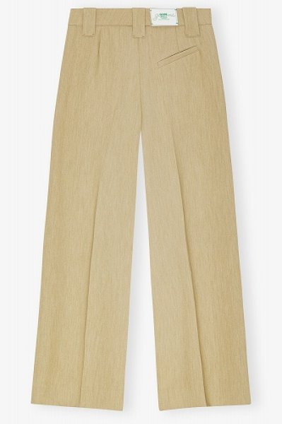 画像2: GANNI ガニー Beige Twill Suiting Mid Waist Trousers (2)