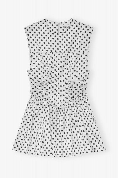 画像1: GANNI ガニー Polka-Dot Satin Corset Mini Dress (1)