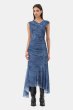 画像1: GANNI ガニー Blue Mesh Ruched Dress (1)