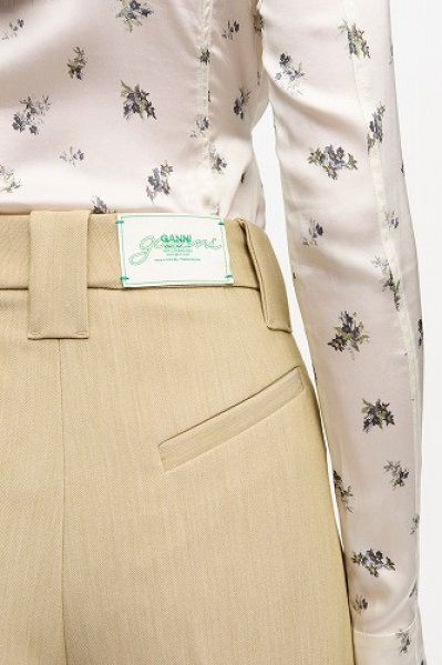 画像6: GANNI ガニー Beige Twill Suiting Mid Waist Trousers (6)