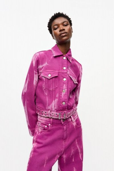 画像1: GANNI ガニー Purple Overdyed Denim Jacket (1)