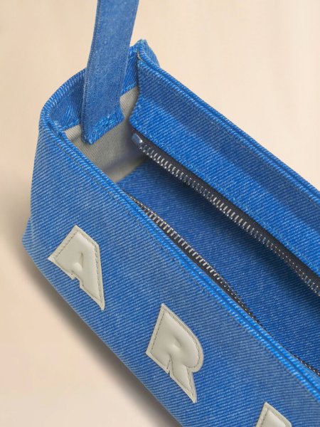 画像3: MARNI マルニ  ブルー デニム Museo バゲットバッグ (3)