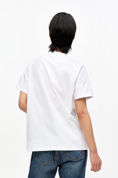 画像5: GANNI ガニー White Basic Cotton Jersey Teddy Relaxed T-shirt (5)
