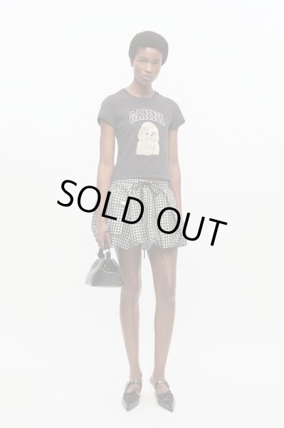 画像4: GANNI ガニー Black Poodle Graphic Cropped T-shirt (4)