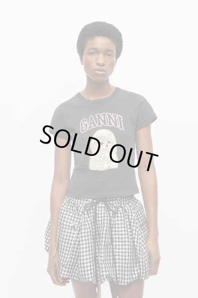 画像3: GANNI ガニー Black Poodle Graphic Cropped T-shirt (3)