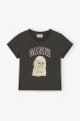 画像1: GANNI ガニー Black Poodle Graphic Cropped T-shirt (1)