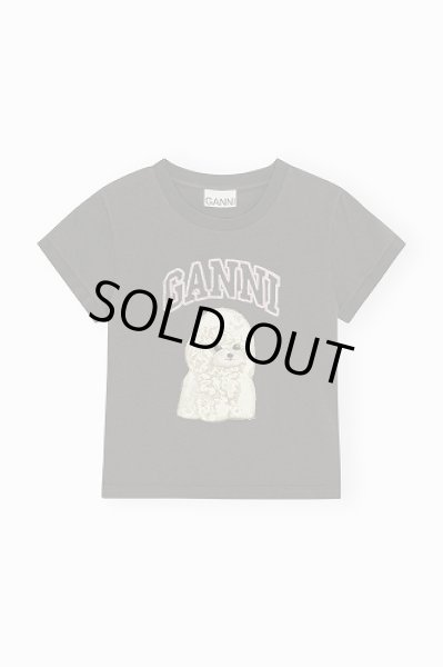 画像1: GANNI ガニー Black Poodle Graphic Cropped T-shirt (1)