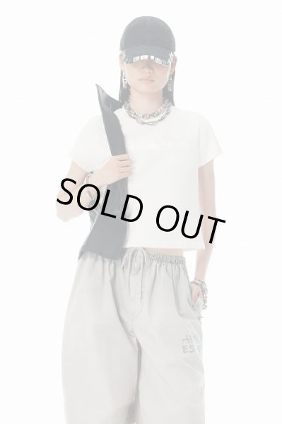 画像1: alexanderwang　シュランク ディストレストロゴ tシャツ (1)