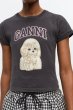 画像6: GANNI ガニー Black Poodle Graphic Cropped T-shirt (6)
