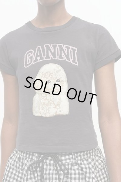 画像6: GANNI ガニー Black Poodle Graphic Cropped T-shirt (6)