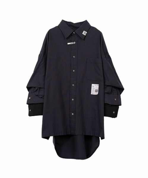 画像1: Maison MIHARA YASUHIRO Sleeve Layered Shirt Black (1)