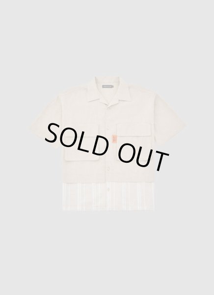 画像1: ALWAYS OUT OF STOCK　LINEN COMBINATION OPEN COLLAR SHIRT (1)