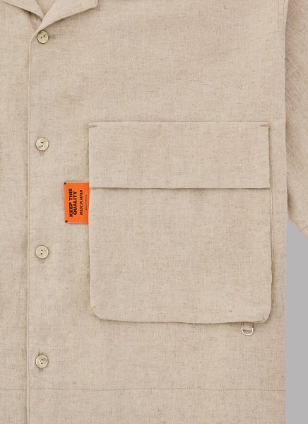 画像3: ALWAYS OUT OF STOCK　LINEN COMBINATION OPEN COLLAR SHIRT (3)