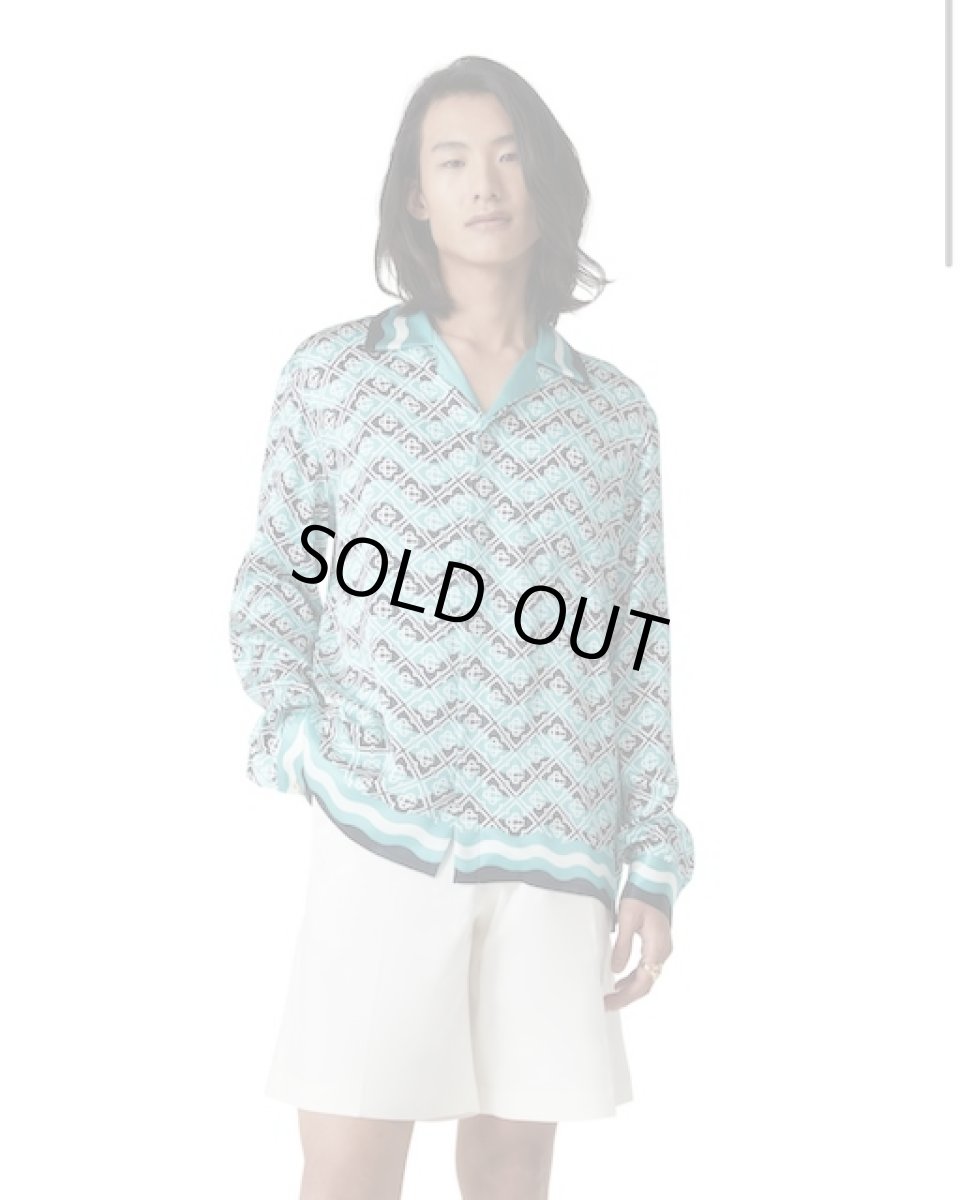 画像4: CASABLANCA　Monogram Wave Long-Sleeve Silk Shirt (4)
